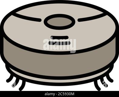 Robot vacuum cleaner icon. Outline robot vacuum cleaner vector icon for web design isolated on white background Stock Vector