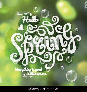 Spring hand lettering. Stock Vector