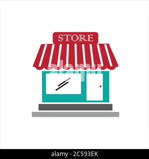 Store icon isolated on white background. Store icon in trendy design style. Store vector icon modern and simple flat symbol for web site, mobile, logo Stock Vector