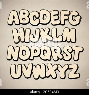 Comic font Hand Drawn Vector Typeface. Hand Made handwritten Alphabet ...