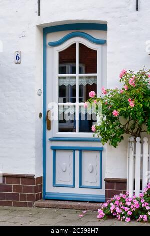 Friedichstadt: Entry door in Holmertor Street in old town, North Frisia, Schleswig-Holstein, Germany Stock Photo