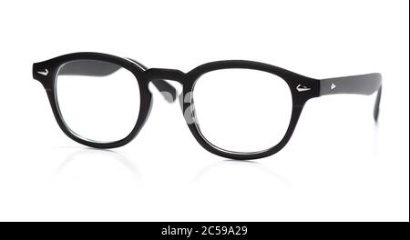 Round eyeglasses isolated on white background Stock Photo