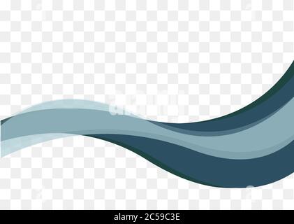 Smooth dark wave, wavy design element, digital curve, presentation element, banner decoration. Vector illustration Stock Vector