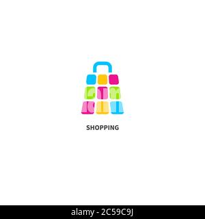 Online shopping icon, online shopping, shopping bag, present. Vector symbol Stock Vector