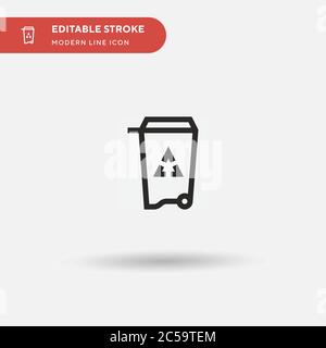 Recycle Bin Simple vector icon. Illustration symbol design template for web mobile UI element. Perfect color modern pictogram on editable stroke. Recycle Bin icons for your business project Stock Vector