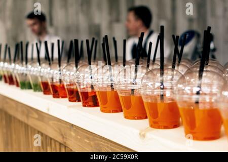Bar Orange Lime Orange Juice Stock Photo