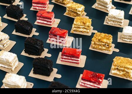 Many cakes on the table Stock Photo