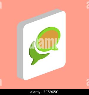 Chat, Speech Bubble Simple vector icon. Illustration symbol design template for web mobile UI element. Perfect color isometric pictogram on 3d white s Stock Vector