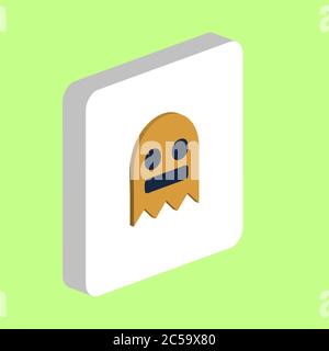 Ghost, Phantom Simple vector icon. Illustration symbol design template for web mobile UI element. Perfect color isometric pictogram on 3d white square Stock Vector