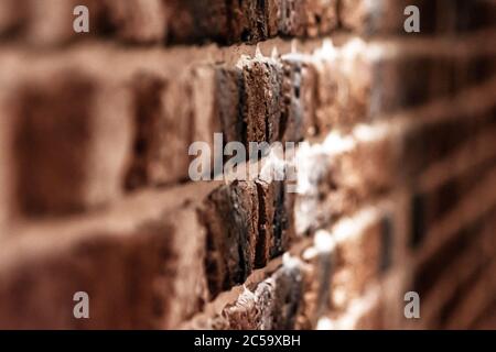 Background of brown brick wall with bokeh Stock Photo