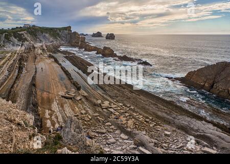 Arnía beach is located in the municipality of Piélagos, Liencres, in the autonomous community of Cantabria, Spain, Europe Stock Photo