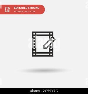 Video Editing Simple vector icon. Illustration symbol design template for web mobile UI element. Perfect color modern pictogram on editable stroke. Video Editing icons for your business project Stock Vector