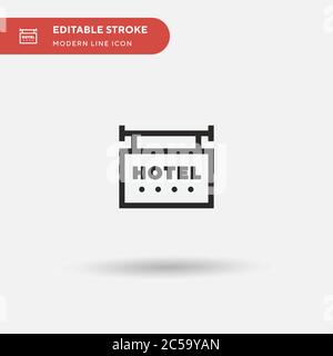 Hotel Simple vector icon. Illustration symbol design template for web mobile UI element. Perfect color modern pictogram on editable stroke. Hotel icons for your business project Stock Vector
