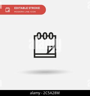 Notebook Simple vector icon. Illustration symbol design template for web mobile UI element. Perfect color modern pictogram on editable stroke. Notebook icons for your business project Stock Vector