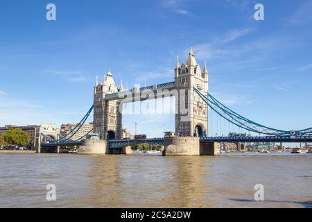 LONDON, UK - SEPTEMBER 15, 2019. London cityscape across the River Thames and a view of the Tower of London. London, England, UK, September 15, 2019 Stock Photo