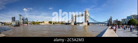LONDON, UK - SEPTEMBER 15, 2019. London cityscape across the River Thames with a view of Tower Bridge. London, England, UK, September 15, 2019 Stock Photo