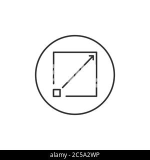 External Link Social Media Icon Isolated On White Background. Maximize Symbol Modern Simple Vector Icon For Web Site Or Mobile App Stock Vector