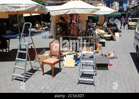Avissinias Square Monastiraki flea market Athens Greece Stock Photo - Alamy