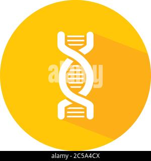 dna chain icon over white background, block style, vector illustration Stock Vector