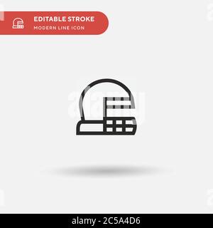 Baseball Helmet Simple vector icon. Illustration symbol design template for web mobile UI element. Perfect color modern pictogram on editable stroke. Baseball Helmet icons for your business project Stock Vector
