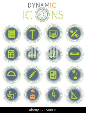 Engineering dynamic icons Stock Vector