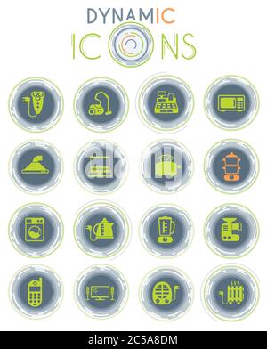 electronics supermarket icon set Stock Vector