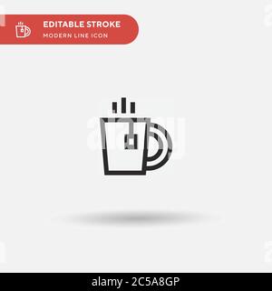 Tea Cup Simple vector icon. Illustration symbol design template for web mobile UI element. Perfect color modern pictogram on editable stroke. Tea Cup icons for your business project Stock Vector