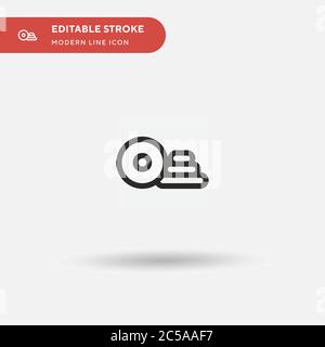 Weight Plates Simple vector icon. Illustration symbol design template for web mobile UI element. Perfect color modern pictogram on editable stroke. Weight Plates icons for your business project Stock Vector