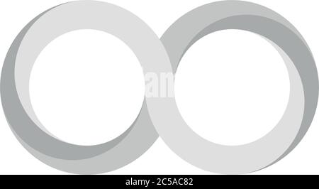 Grey infinity symbol icon. 3D-like gradient design effect. Vector illustration. Stock Vector