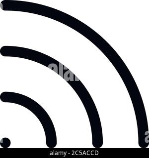 Wifi symbol. Wireless internet connection or hotspot sign. Outline modern design element. Simple black flat vector sign with rounded corners. Stock Vector