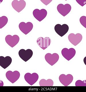 Pink hearts seamless pattern. Random scattered hearts background. Love or Valentine theme. Vector illustration. Stock Vector