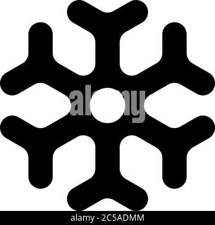 Simple black snowflake with rounded corners. Vector icon Stock Vector ...