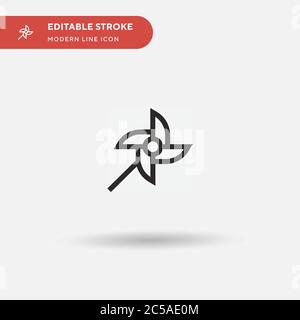 Pinwheel Simple vector icon. Illustration symbol design template for web mobile UI element. Perfect color modern pictogram on editable stroke. Pinwheel icons for your business project Stock Vector