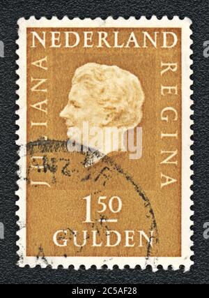 Postage stamp.  Queen Regina Juliana, Netherlands, 1976