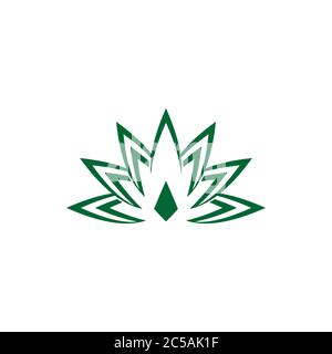 Green leaf graphic vector, Marijuana cannabis logo design concept, isolated on white background. Stock Vector