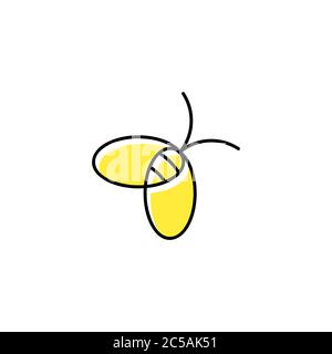 Bee logo, linear design concept, isolated on white background. Stock Vector