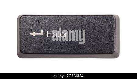Computer Keyboard Enter Key Isolated on White. Stock Photo