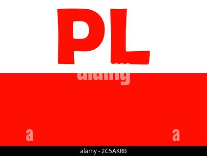 The national flag of Poland in red and white colors. Stock Vector
