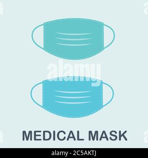 Medical face mask icon set. Vector icon isolated on white background. Stock Vector