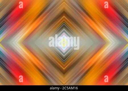 Glowing squares in perspective. Abstract geometric background. Pattern of luminous lines. Stylish symmetrical futuristic texture. Stock Photo