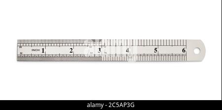 Millimeter and inch Ruler White Plastic 6 inch Length Clearance | Esslinger