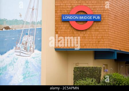 London Bridge Pub at Fisherman's Wharf,Monterey,California,USA (model released) Stock Photo