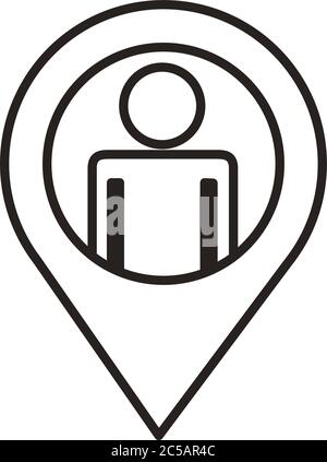 businessman figure in pin location line style icon vector illustration design Stock Vector