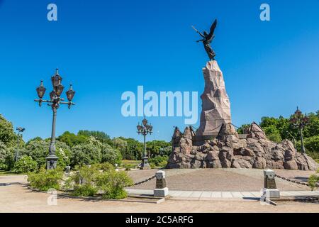 Russalka Memorial sculpted by Amandus Adamson in 1902 in Tallinn in a beautiful summer day, Estonia Stock Photo