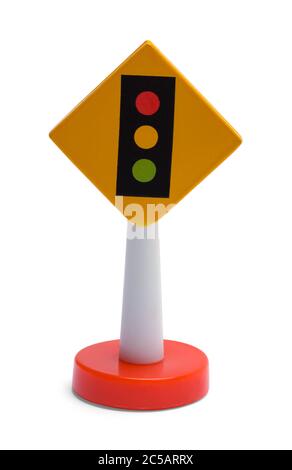 Toy Traffic Light Sign Isolated on White. Stock Photo