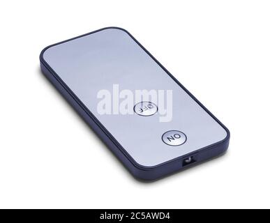 Small On Off Remote Control Isolated on White. Stock Photo