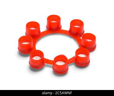 Red Cap Ring for Toy Gun Isolated on White. Stock Photo