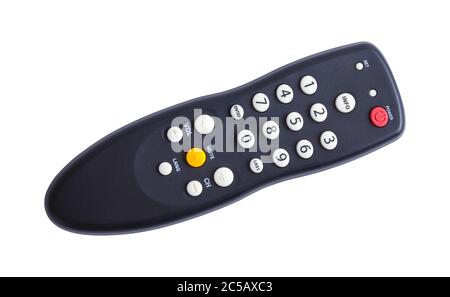 TV Remote Conrtoller Cut Out On White. Stock Photo
