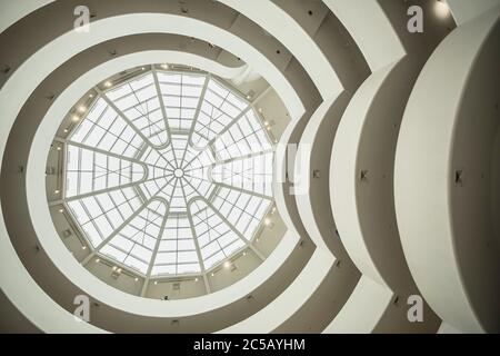Interior of the Guggenheim Museum in New York Stock Photo