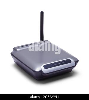 Wireless Computer Modem Router Isolated on White. Stock Photo